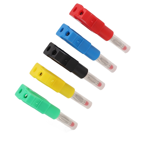 10 stk 4mm tilbaketrekbare bananplugg sveisebare testledninger ender CAT II 600V 32A 5 farger for 3C digitalt utstyr