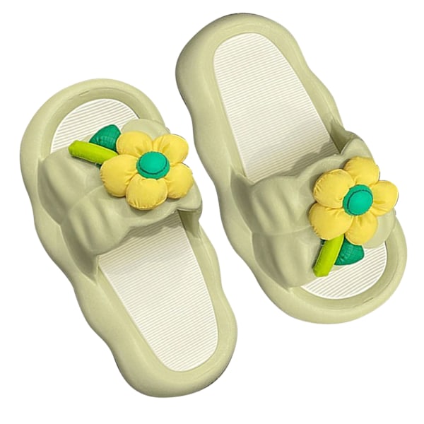 Pude slippers til kvinder Super Quiet 3.0CM Bouncy såler Skridsikre badeslippers til sommer Grøn 36-37