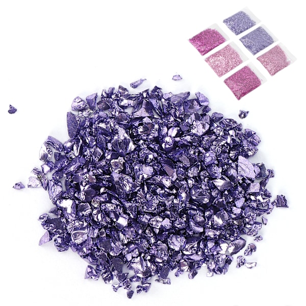 Krossat Glas Hantverksglitter av Högkvalitativt Glasmaterial, Konsttillbehör för Resin, Hemdekoration Vasfyllning Glänsande Nagelpaljetter Flakes för Nagelkonst DIY Smycken
