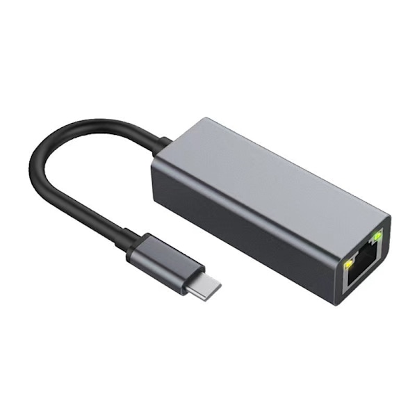 Nätverksadapter, Thunderbolt 3-kompatibel Plug-and-Play USB C till Ethernet-adapter för stabil anslutning, Aluminiumhölje med halkfri design