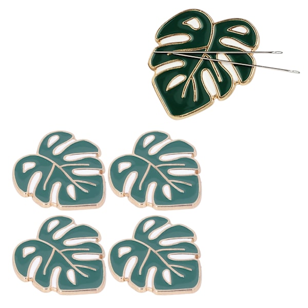 4 st nålhållare set DIY magnet korsstygn broderi tillbehör gröna blad