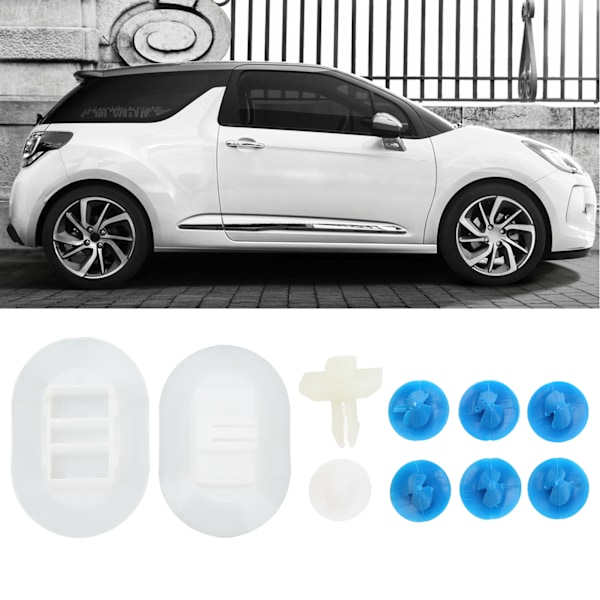 10 stk. sæt med clips til fastgørelse af sideskørter til bil 1610186180 Stærk klemkraft Udskiftning til Citroen DS3 2009‑2015