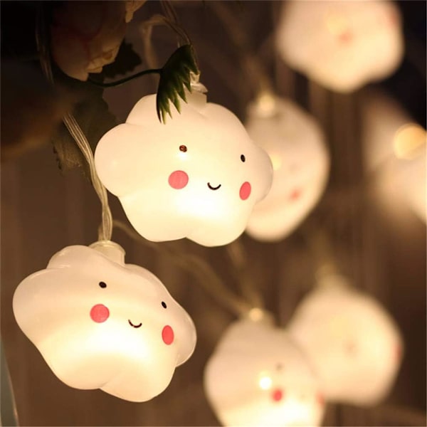 Linghuang 20 LED-lampor Varmvit Moln Ljusslingor Feliknande