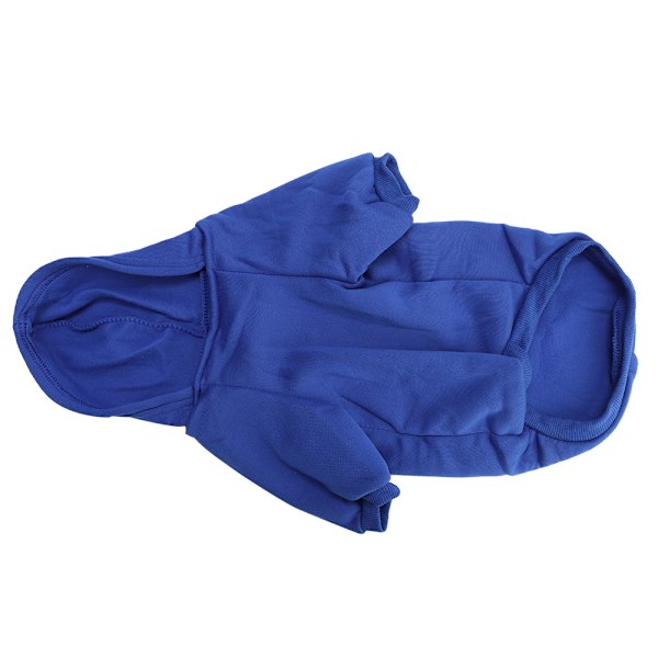 Söpö polyester lemmikkieläinten talvi lämmin huppari collegepaita vaatteet takki koirille pennuille kissoille (tummansininen S)