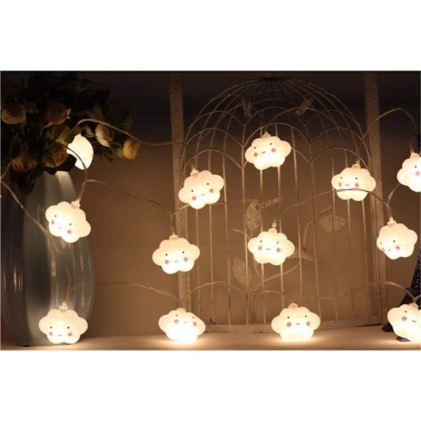 Linghuang 20 LED-lampor Varmvit Moln Ljusslingor Feliknande