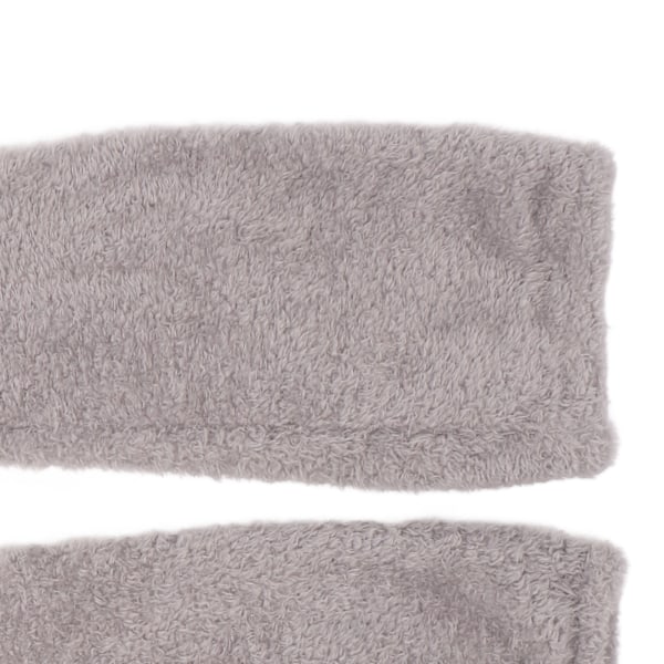 Over Knee Fuzzy Socks Vinter Hjem Sove Myk Tykk Pustende Plysj Strømper Benvarmer Grå