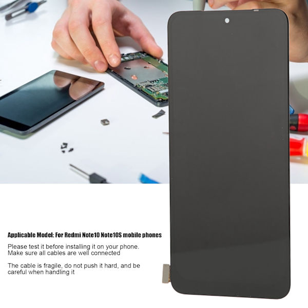 Mobiltelefon LCD-skärm montering utan fingeravtrycksskärm ersättning med demonteringsverktyg för Redmi Note10 Note10S