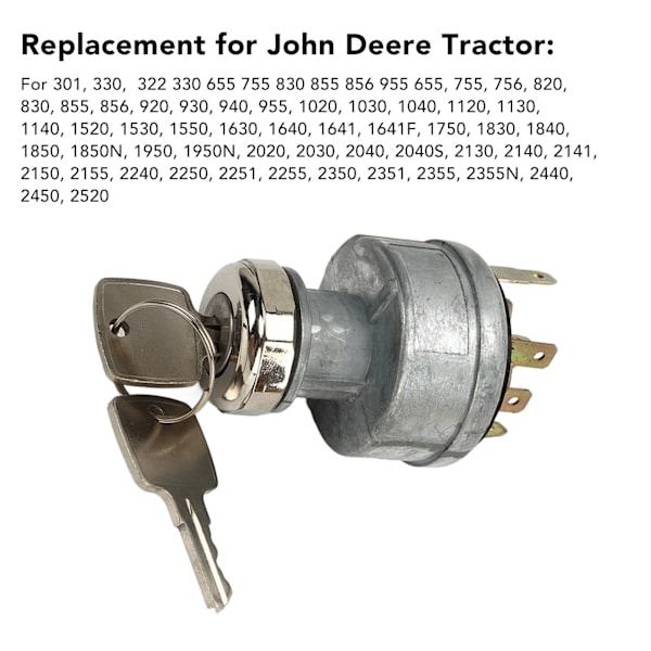 Sytytysvirtalukko AR58126 John Deere 322 330 655 755 830 855 856 955 -traktoriin