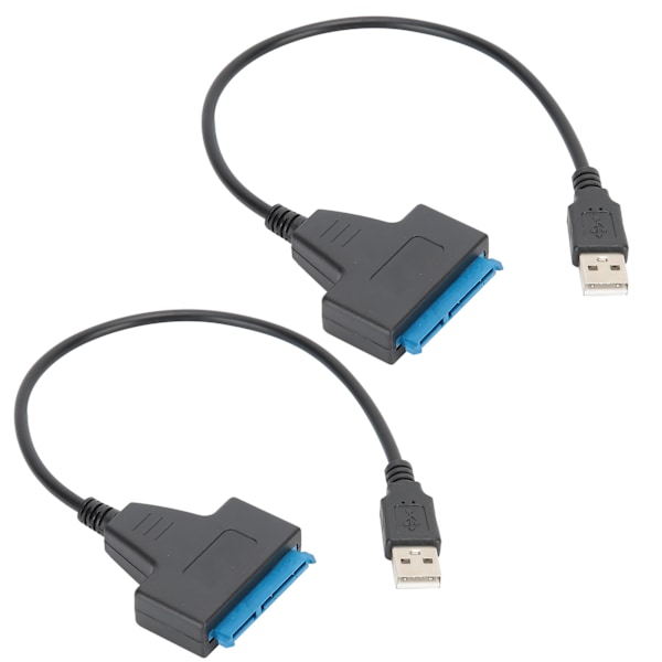 2 stk. bærbar USB 2.0-port til lang skall for SATA-grensesnittkabelutstyr Tilbehør