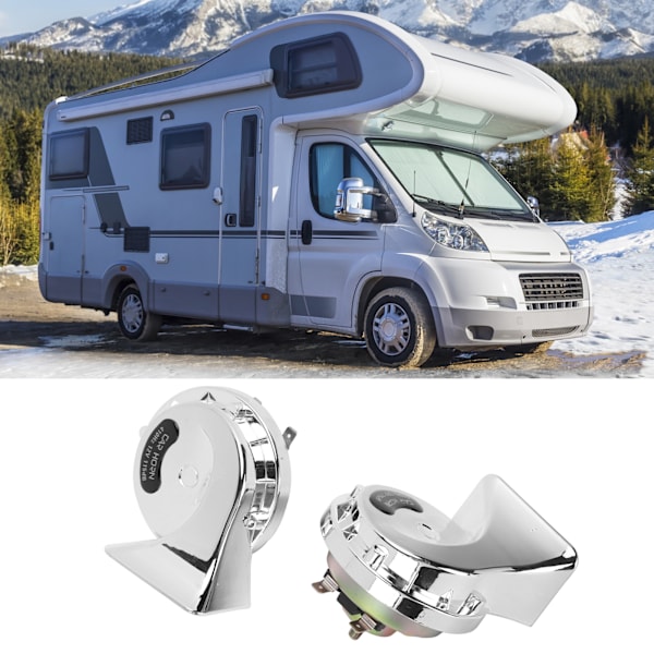 2PCS Bilhorn 510Hz 115Db Silver Universal för Alla 12V Lastbilar RV Motorcyklar UTV ATV