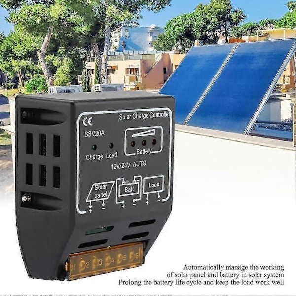 20A 12V/24V Solpanel Batteriregulator med Säkerhetsskydd