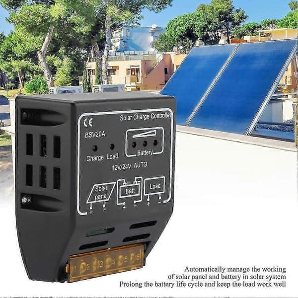 20A 12V/24V Solpanel Batteriregulator med Sikkerhedsbeskyttelse