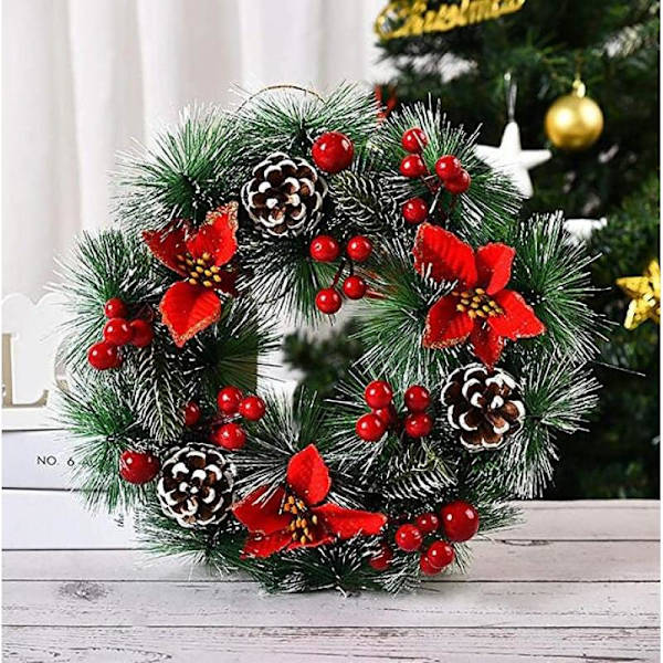 Idena 30138 - Julekrans med 10 LED varm hvid, med 6 timer