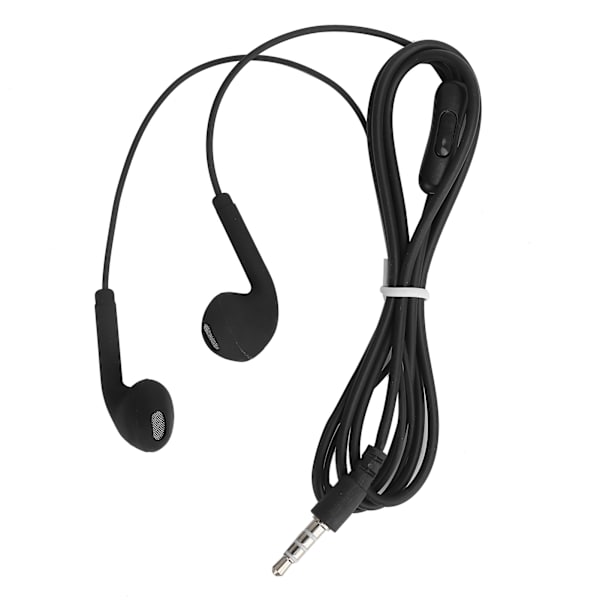 U19 Kablet Øretelefon Universal 3,5mm HiFi Musik Hovedtelefon WireControlled til Mobiltelefon (Sort)