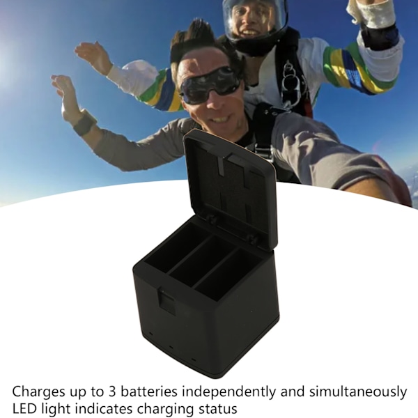 USB Kamera Batterilader Effektiv Trippel Batteriladerstasjon for 11 10 9 Sportskamera Batteri