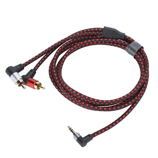 90° 3,5 mm han-stik til 2RCA han-lydkabel ABS stereomikrofonkabel til DVD-højttaler