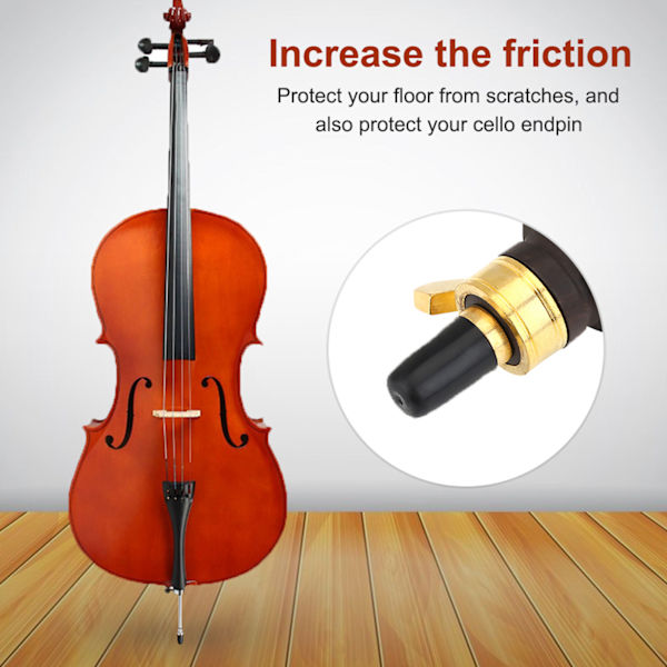 4 kpl musta kumi kärki sellolle Endpin NOn Slip Cap Instrument Protector