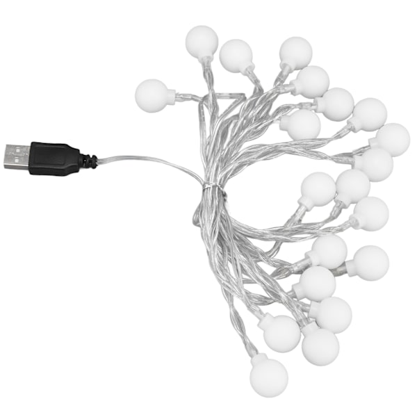 3 M 20LED Lyslenke LED Globe Utendørs Innendørs Lyslenke for Jenteromsdekorasjon Fest Bursdag USB Strømforsyning