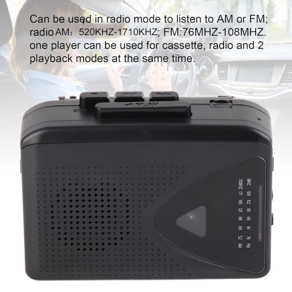 Kannettava kasettisoitin Klassinen tyyli Monitoiminen Tukee AM FM -radiota Stereo Kompakti nauhasoitin