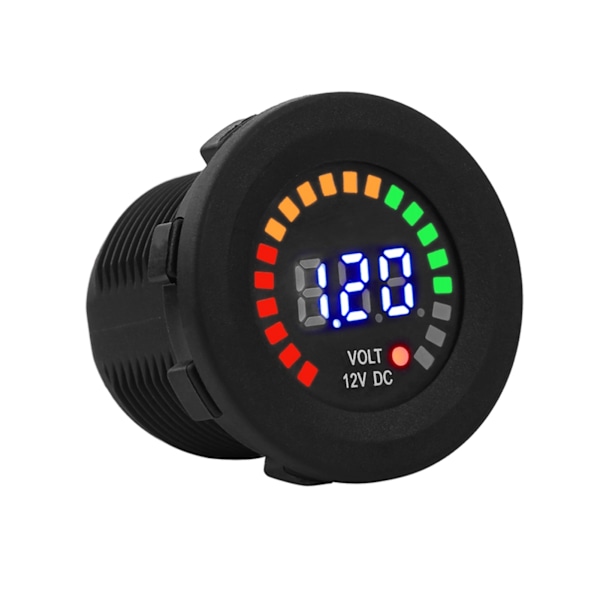 12 V Motorcykel Bil LED Digital Display Voltmeter Vattentät Spänning Voltmätare Mätare Svart Ny