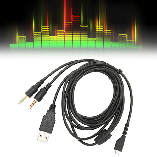 Hodetelefon lydkabel USB og 3,5 mm lydkontakt lydkabel med belysning for SteelSeries Arctis