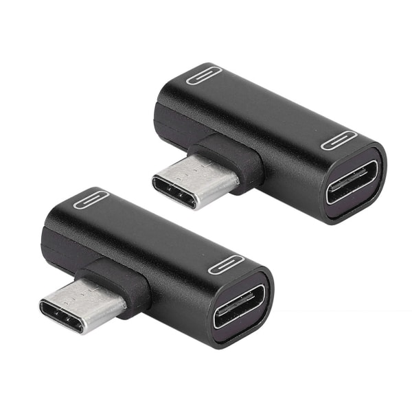 2PCS TypeC-muunninjakaja Dual 2 in 1 kuulokeliitäntään USB-äänenlataussovitin Musta (Musta)