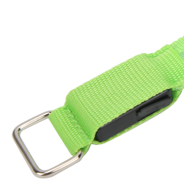 Grön lysande armbindel justerbar remsa LED handledsband USB-laddning för nattlöpning cykling