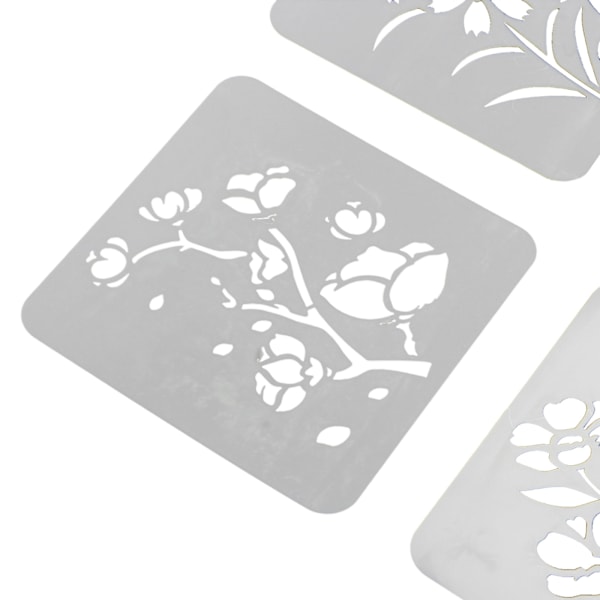 18 stycken återanvändbara schabloner, naturblomstschabloner för tygmålning, ritmallar med blomblad för trä, canvas, DIY-konstkort, anteckningsbok