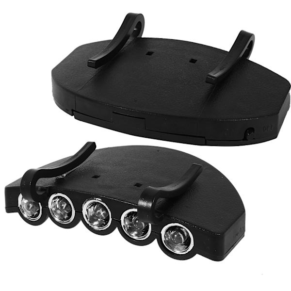 5 LED-kepshattbrim-klämma huvudlampa strålkastare fiske vandring cykling camping