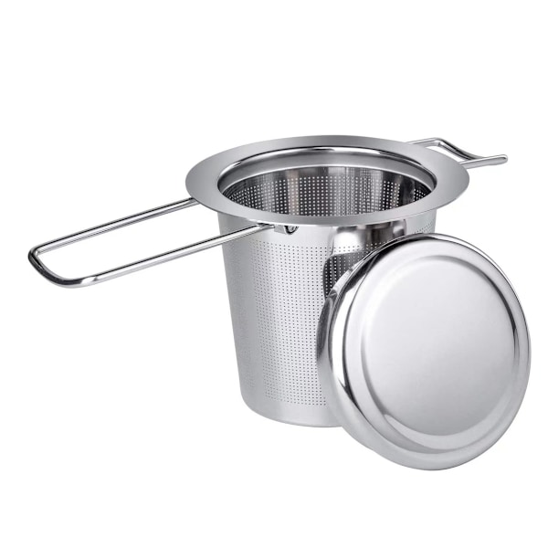 Lös-te-sil i rostfritt stål, hopfällbar design för enkel förvaring, fint filter för partiklar, lämplig för alla typer av koppar, skålar, grytor, luktfri