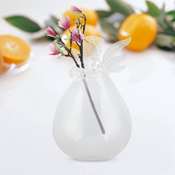 Vinkelhandgjord transparent glasvas blomkruka dekoration hushållskontor