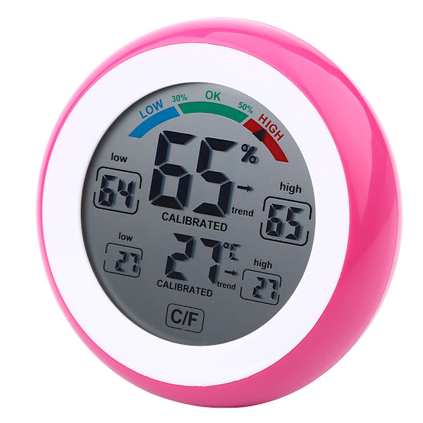 1 st Creative Digital LCD Temperaturtermometer Hygrometer Elektronisk Luftfuktighetsmätare (Röd)