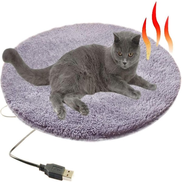 Värmedyna för små hundar och katter, högkvalitativ plysch, professionell tillverkning, konstant temperatur, USB-driven elektrisk filt för husdjur