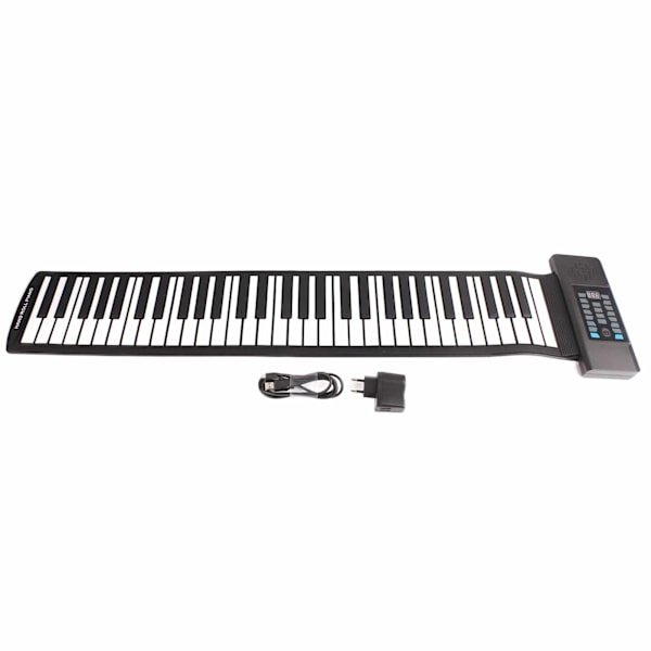 61 Tangenter Roll Up Keyboard Piano MIDI Funktion Bærbar Hånd Roll Piano med LED Digital Display 100‑240V