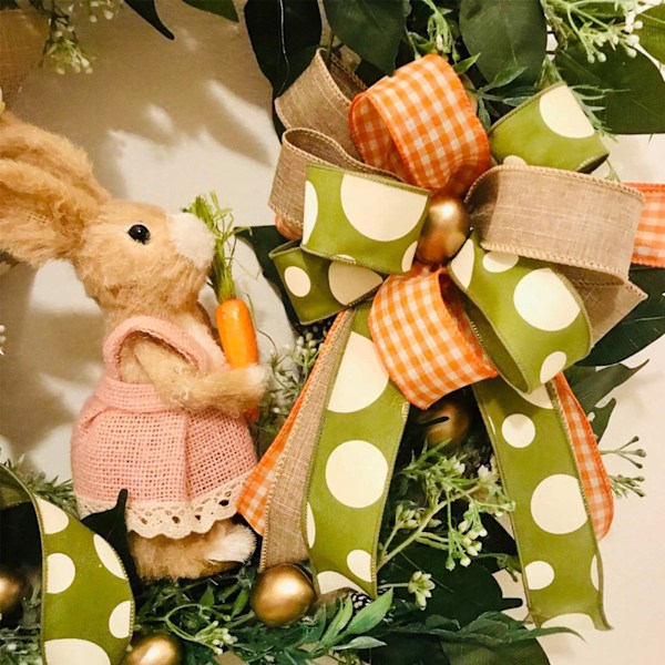 Inomhus Utomhus Dekoration Flerfärgad Påskkrans Rosetter, Vårhelgdekor Med Unik Designväv, Hållbart Tpe-material Säkerställer Lång Livslängd,