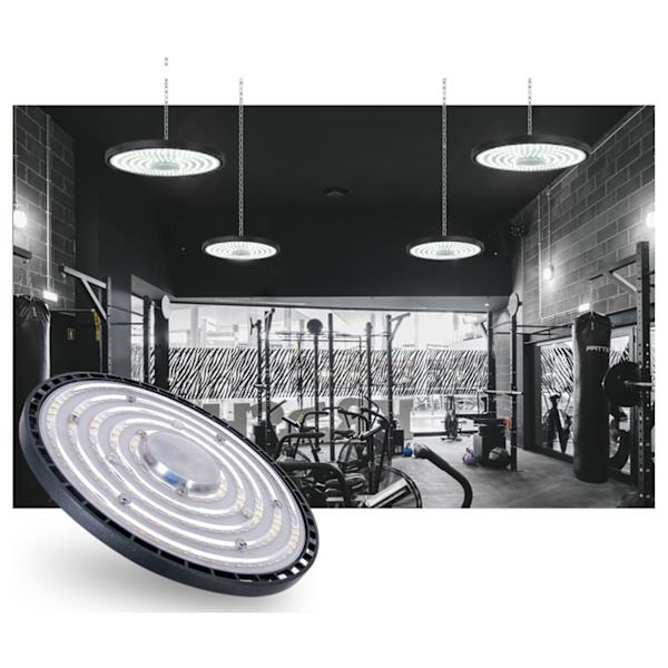 100W UFO LED High Bay Light 6500K Kall Vit LED High Bay Shop L