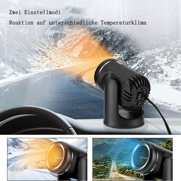Automotive Värmelösning, Turbo Fläkt Defroster Med Keramisk Värmeelement, Batteridriven För Omedelbar Uppvärmning Och Kylning, Portabel Design För