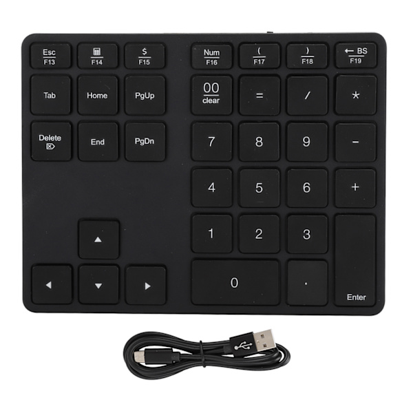 BT308 35 tangenter numeriskt tangentbord laddningsbart trådlöst ultratunt tangentbord kompatibelt med Bluetooth 5.0 (svart)