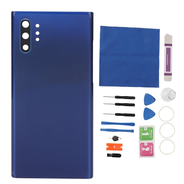 Takaosan lasinen kotelo ovi esiasennetulla kameran linssin korjaustyökalusarja Samsung Galaxy Note 10 Plus SM N975