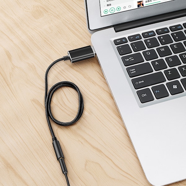USB til 3,5 mm Jack Audio Adapter Ekstern USB Lydkort Stereo Aux Adapter for PS4 Headset PC Bærbar PC Skrivebordshøyttaler