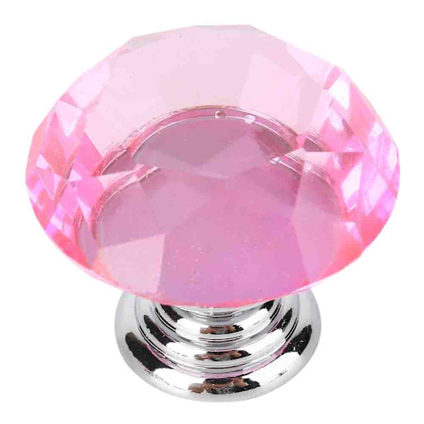 10 st 30 mm rosa kristallglas dörrknoppar för låda skåp kök