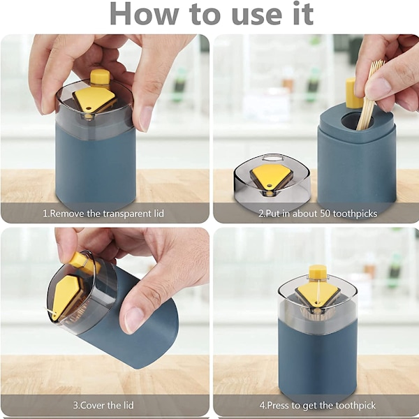 Tandpetarehållare Dispenser ，Pop-Up Automatisk Tandpetarehållare Dispenser，Robust Säker Plast Tandpetare Förvaringslåda