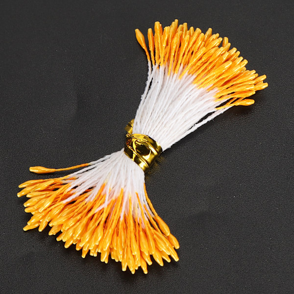 900 stk kunstig pollen gips oransje farge dobbel ende simulering bukett lage tilbehør (1 mm (14 #))