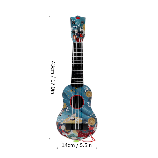 Barnleksak Ukulele Mini Plastgitarr Musikinstrument för Förskola Barn PresentBlå