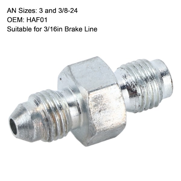 3AN uros naar 3/8-24 omgekeerde flensadapter fitting metaal HAF01 voor 3/16in remleiding