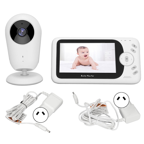 4,3-tums Video Baby Monitor med Kamera Temperaturövervakning 2-vägs Audio Vox-läge 8 Vaggvisor för Spädbarn Äldre AU-kontakt 100-240V