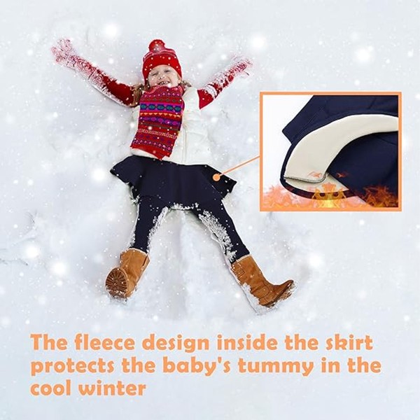 Flickor Vinter Legging med kjolar, Fleece Fodrade Tjock Varm Byxa