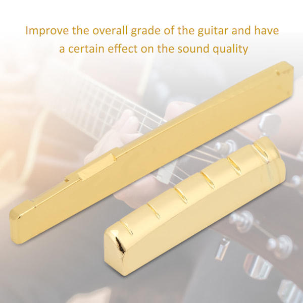 Gitar mutter og sal sett metall akustisk messing 6 streng musikkinstrument tilbehør mutter match 76 sal