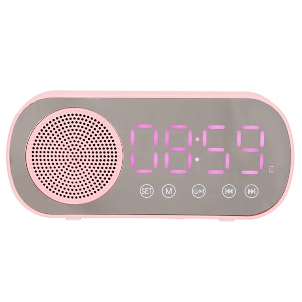 Väckarklocka Bluetooth-högtalare HIFI LED-spegelskärm Micro USB-laddning FM-radio Digital klocka för läsning Resor