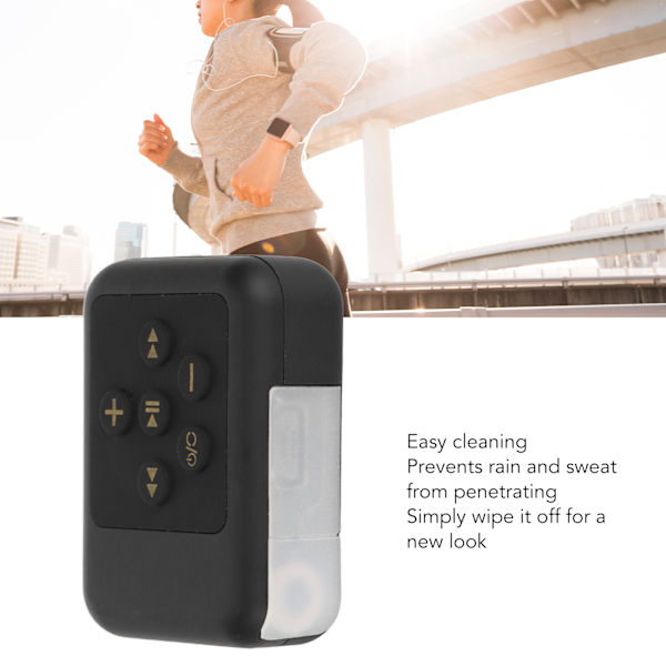 Vandtæt MP3-afspiller Multifunktionel HiFi Stereo Støjreduktion Bagklips MP3 Musikafspiller til Svømning Dykning Sport Sort